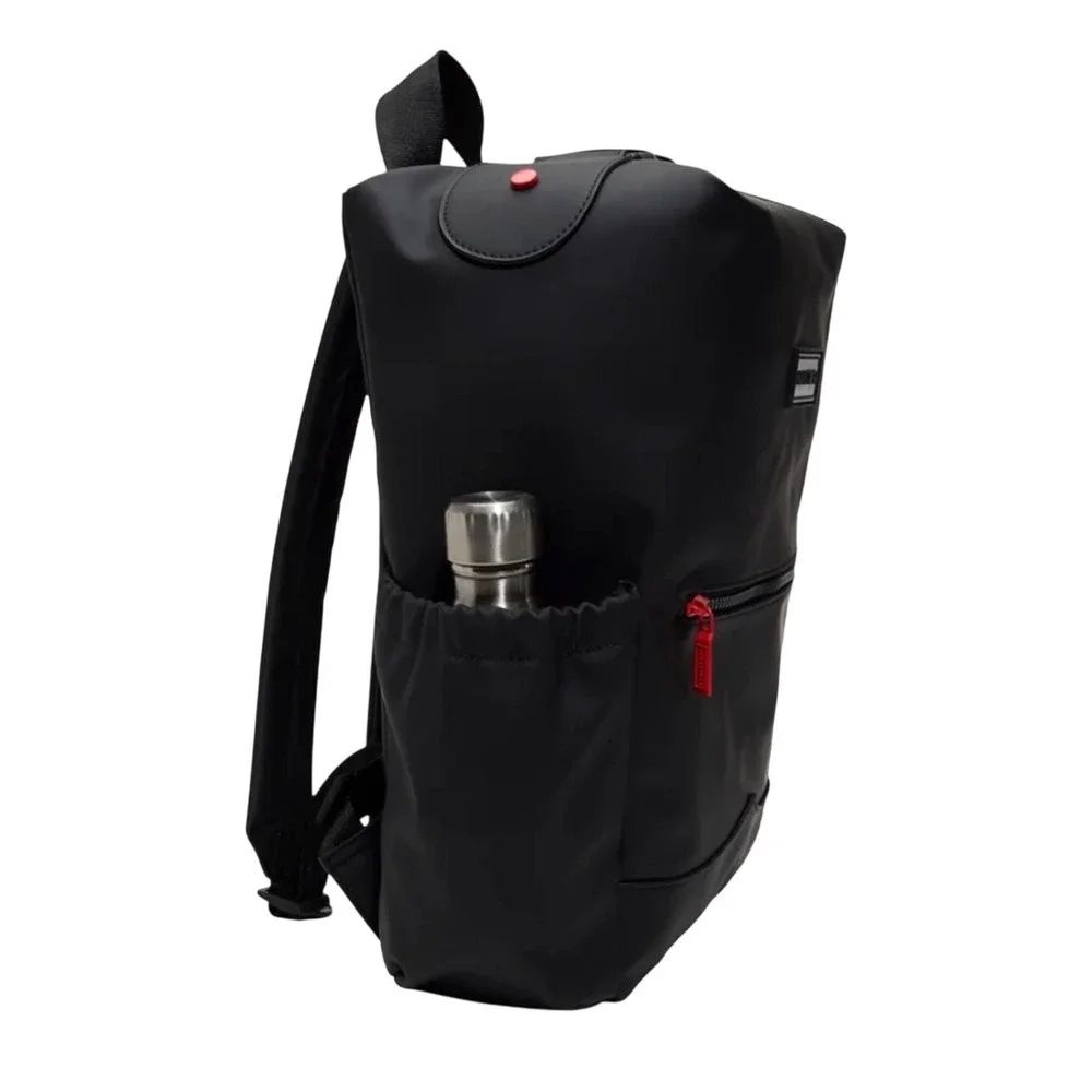 Hunter Top Clip Backpack Black Water Resistant Rubberized Logo‎ UBB1204KBM